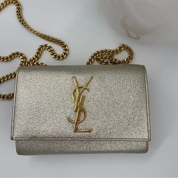 ❌SOLD❌ YSL Kate Small Sparkling Light Gold Bag Clutch - Picture 6 of 16